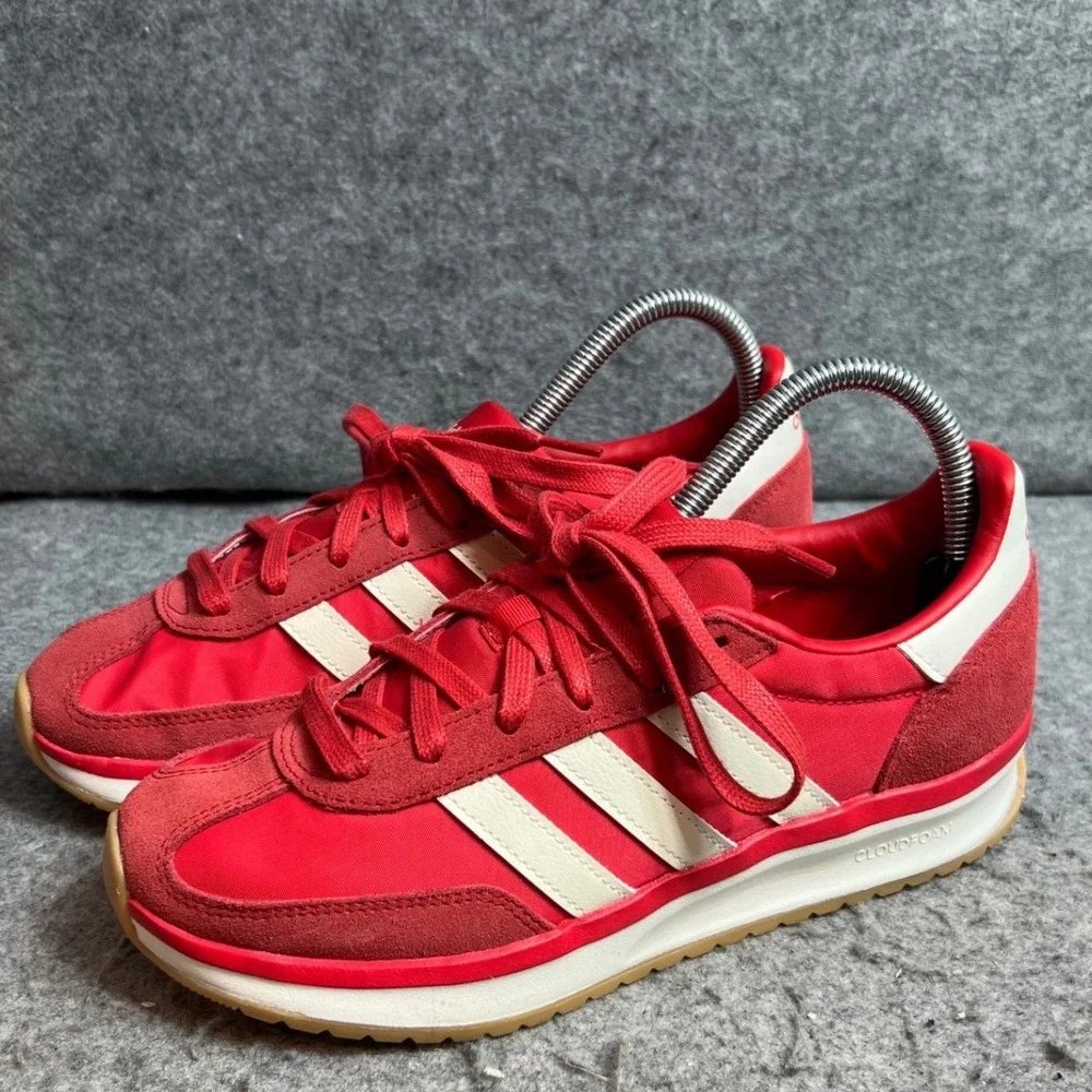Adidas Cloudfoam Comfort Red Sneakers Low Top Retro Athletic Shoes Womens 7